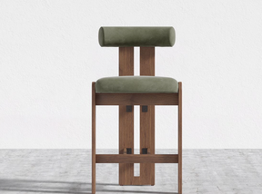 Tola Counter Stool - Sage, Walnut