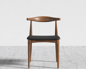 Elbow Chair, Trento Jet Black with Walnut Stain Finish