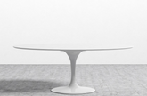 Tulip Table Oval, White Base & White Lacquer Veneer