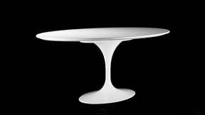 Tulip Table Oval, White Base & White Lacquer Veneer