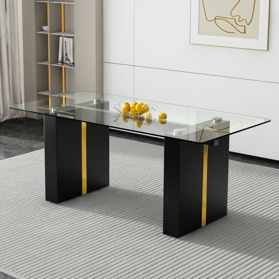 Skjoldglass Eikbord - Luxury Nordic Glass Dining Table