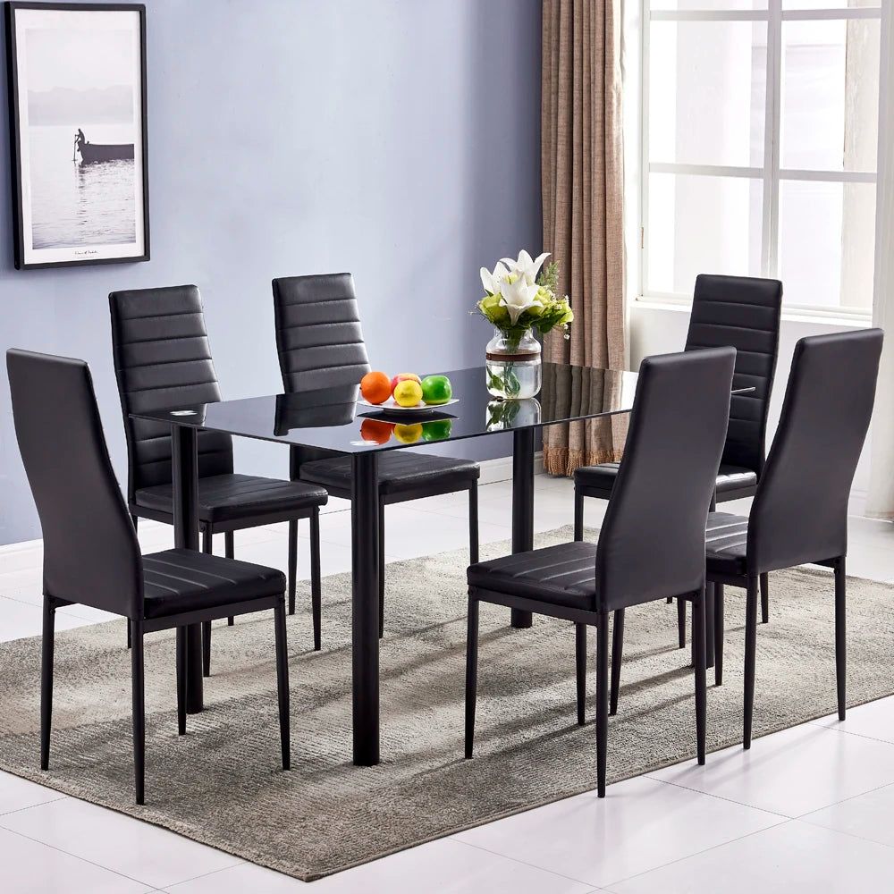 Lys Tre Glass Spisebord Sett - Simple Nordic Dining Table Set