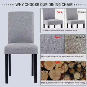 Elvara Blómstóll - 4 Simple Nordic Dining Chair Set