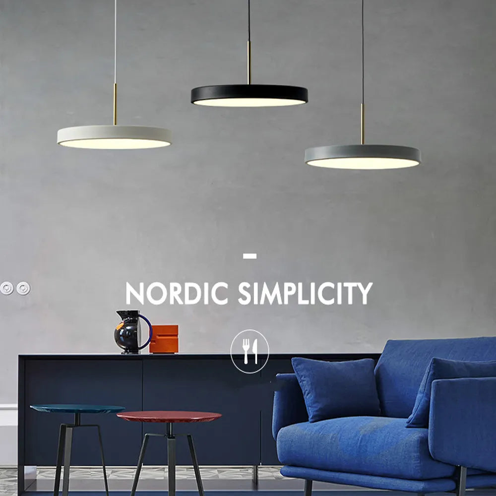 Enkel Lysloft Lampe - Minimal Nordic Pendant Lamp