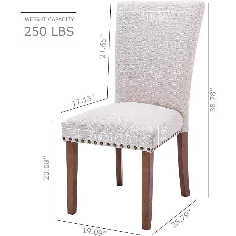 Sólhvítt Háleggstol - 4 Luxury Nordic Dining Chair Set