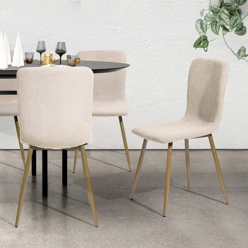 Gullstol - 4 Luxury Nordic Dining Chairs - Gold Legs