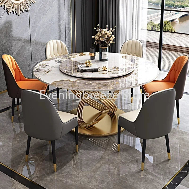 Gullskjold Marmorbord Spisesett - Luxury Nordic Dining Table Set