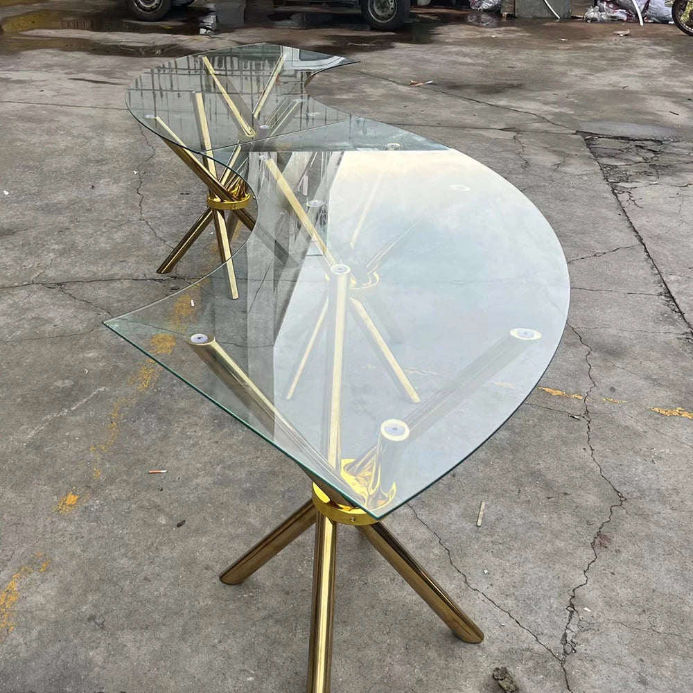 Gullskimmer Glassbord - Luxury Nordic Glass Wedding Table
