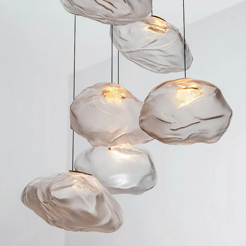 Havsten Kristallpendel Lampa - Luxury Nordic Pebble Pendant Light