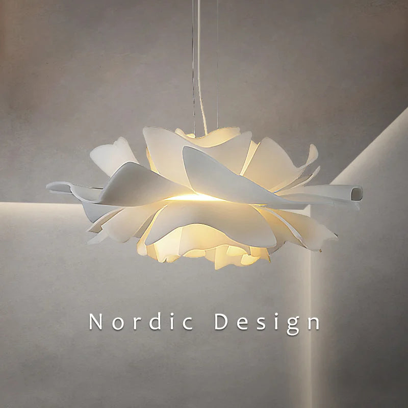 Snølys Hvitlyse - Luxury Nordic Flower Pendant Light