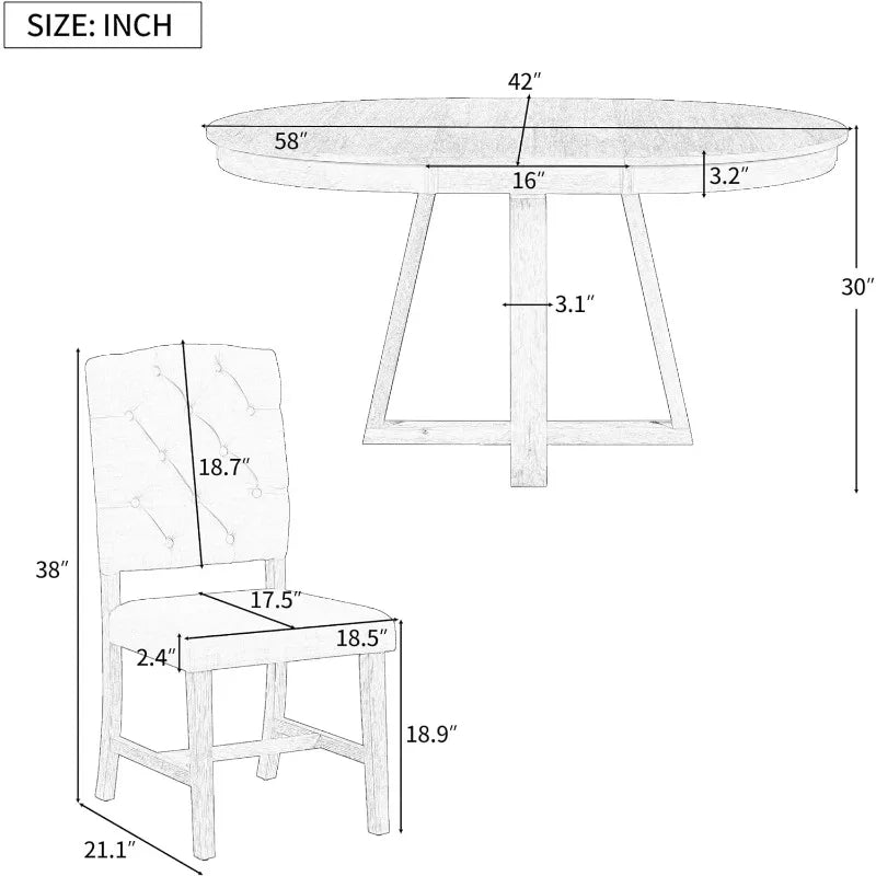 Skogstopp Møbel Sett - White Wood Nordic Dining Table Set