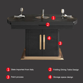 Høyadelig Marmorgull Spisegruppe - Luxury Nordic Dining Table Set