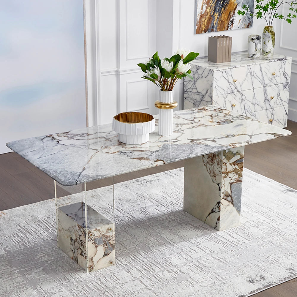 Marmorprakt Eikbord - Ultra Luxury Nordic Dining Table Set
