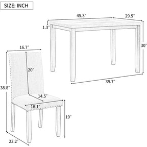 HvitMarmor Bord Sett - Simple Nordic Dining Table Set