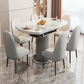 Steinmarmor Skjold Bord - Luxury Nordic Stone Dining Table Set