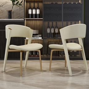 Regalità Dorata Seduta - 1 Luxury Italian Wood Leather Dining Chair