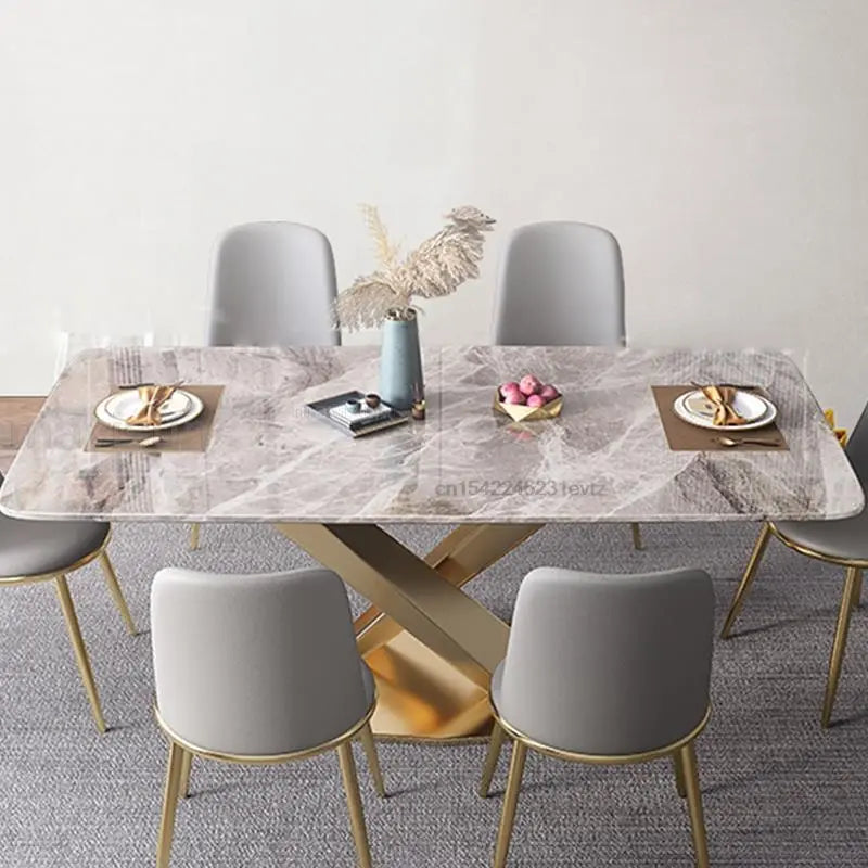 GullMarmor Bord - Luxury Nordic Dining Table Set