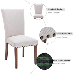 Sólhvítt Háleggstol - 4 Luxury Nordic Dining Chair Set