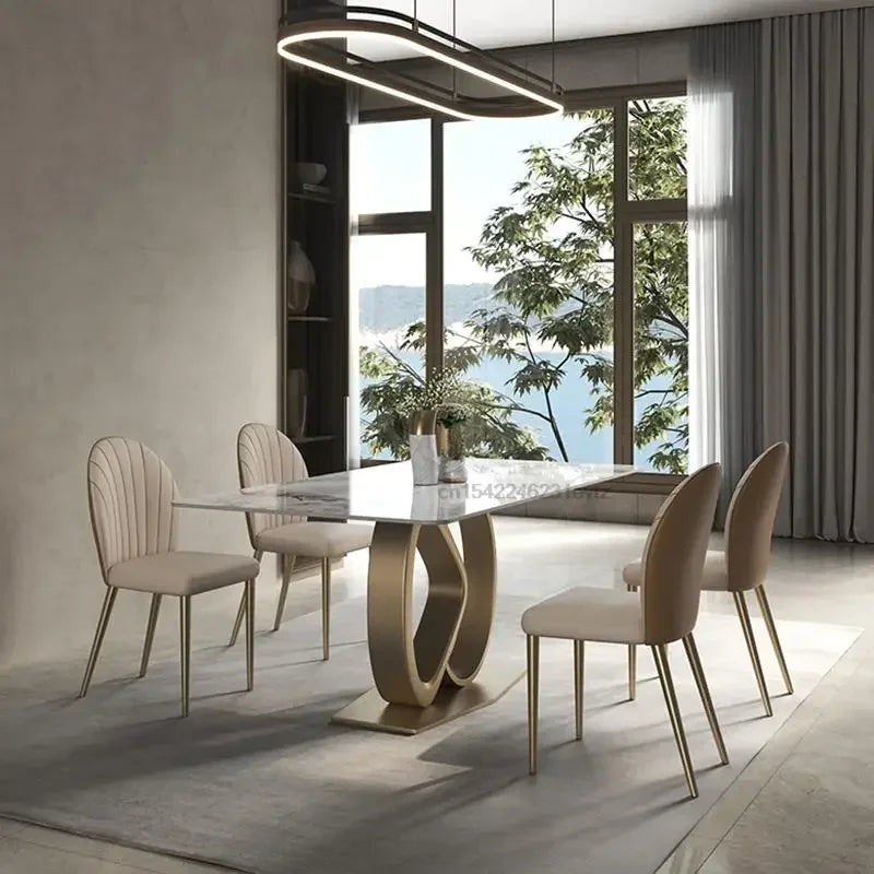 LussoMarmo Tavolo Elegante - Luxury Italian Dining Table Set