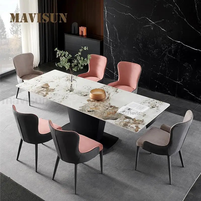 Isfjell Marmorprakt Spisebord - Luxury Nordic Dining Table Set