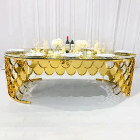 Sildefjell Glassbord - Luxury Nordic Fish Scale Dining Table