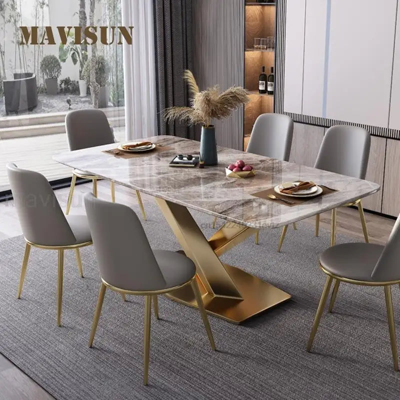 GullMarmor Bord - Luxury Nordic Dining Table Set