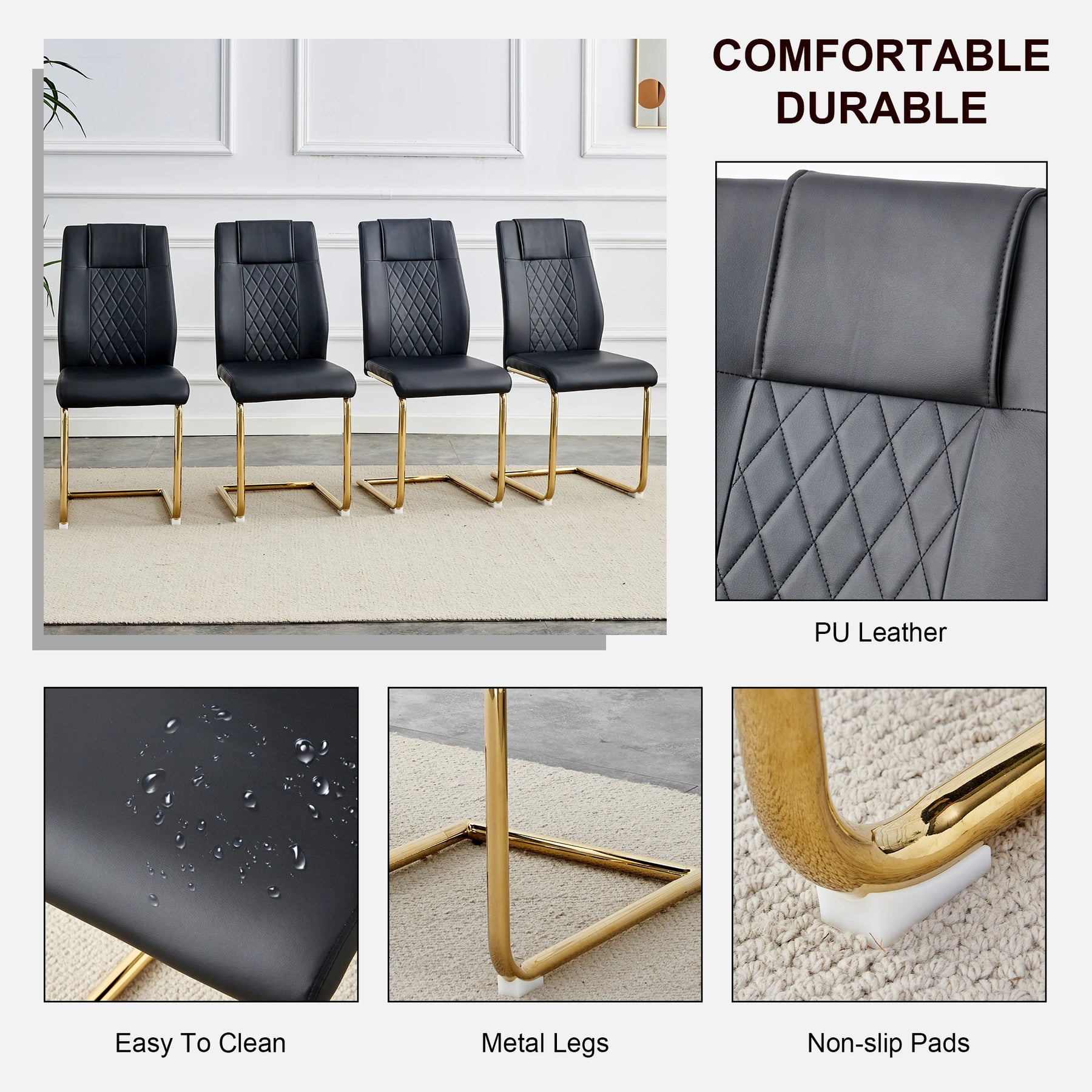 Vorlux Dinehaven - 6 Luxury Nordic Dining Chair Set