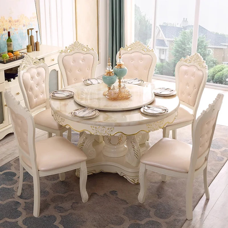 Snøhvitt Marmorprakt Spisebord - Luxury Nordic Dining Table
