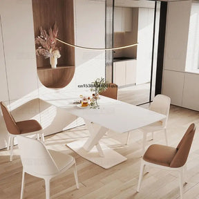 HvitMarmor Prakt Bord - Luxury White Nordic Dining Table
