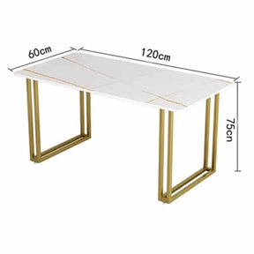 Praktfull Marmor Gull Spisebord Ensemble - Luxury Nordic Dining Table Set