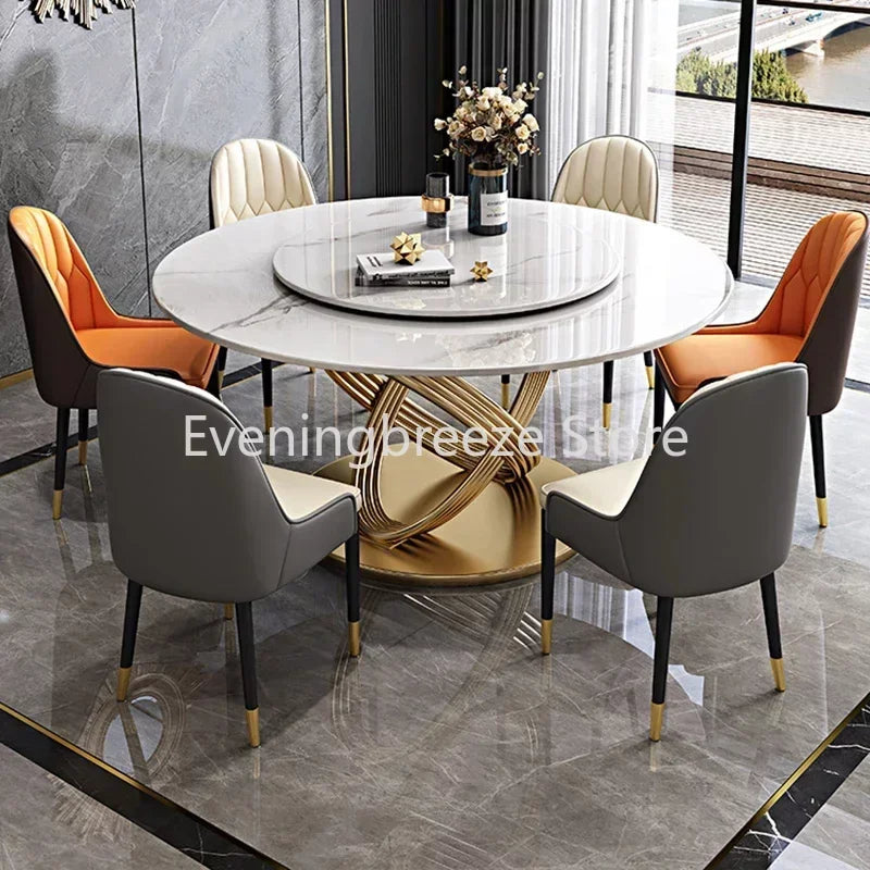 Gullskjold Marmorbord Spisesett - Luxury Nordic Dining Table Set