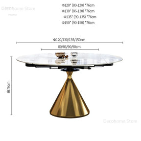 Glimrende Glass Gull Spisebord Ensemble - Luxury Nordic Extendable Dining Table Set