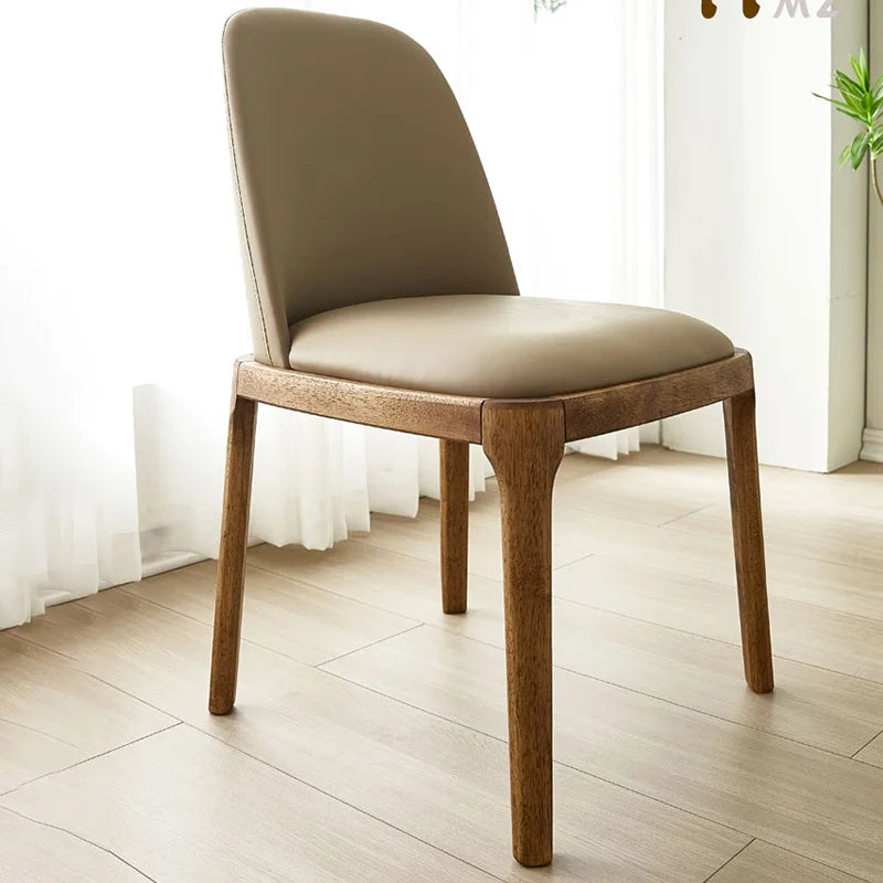 Læderluksus Stol - 1 Luxury Nordic Faux Leather Dining Chair