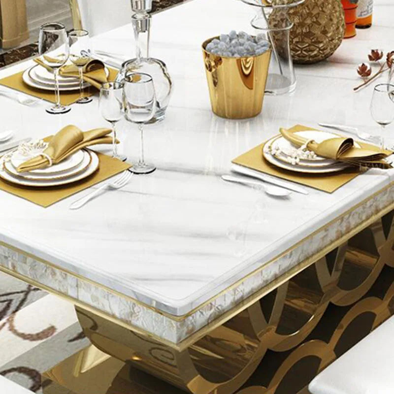 Gullring Marmorbord Ensemble - Luxury Nordic Ring Dining Table Set