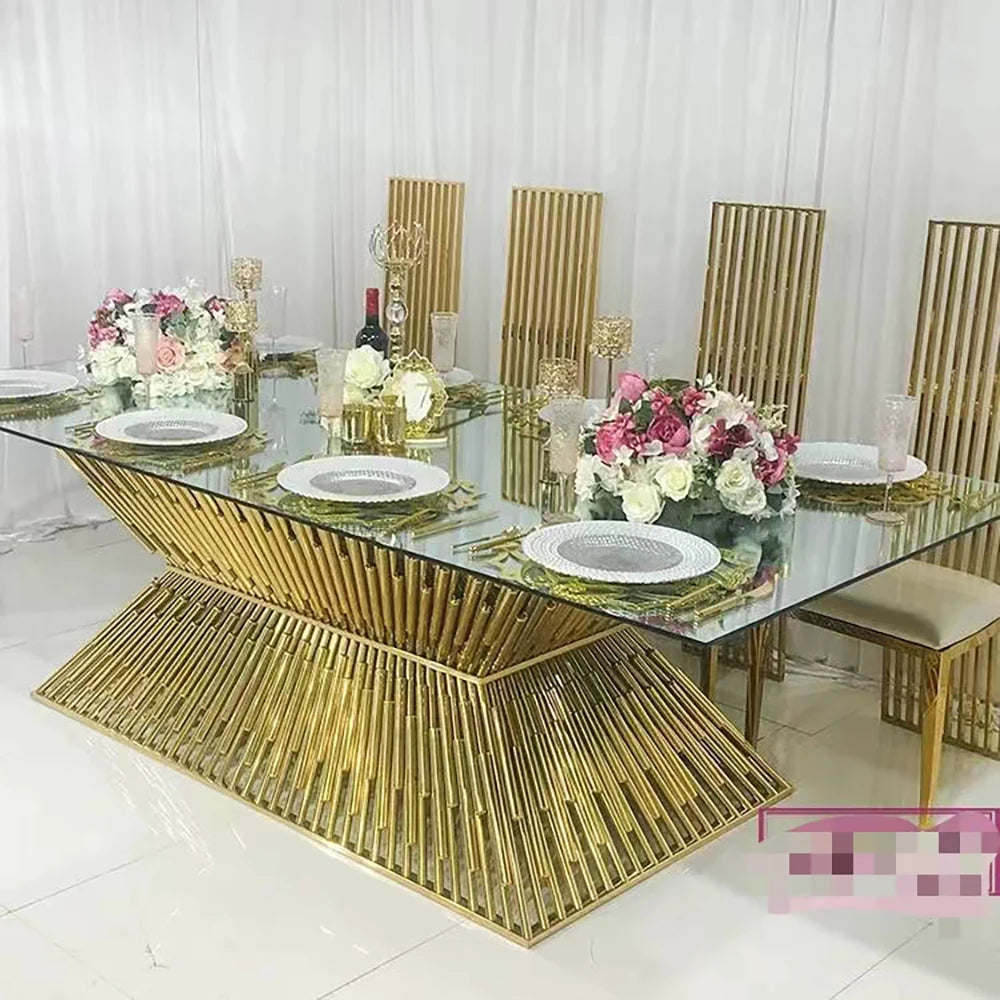 Nordisk Glimmerglass Bord - Luxury Nordic Gold Dining Table