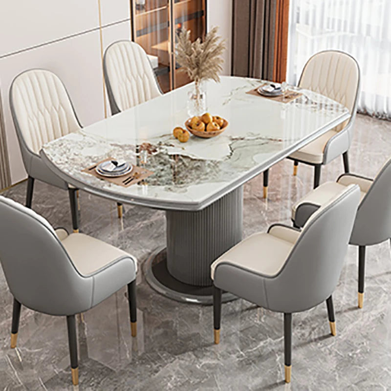 Steinmarmor Skjold Bord - Luxury Nordic Stone Dining Table Set