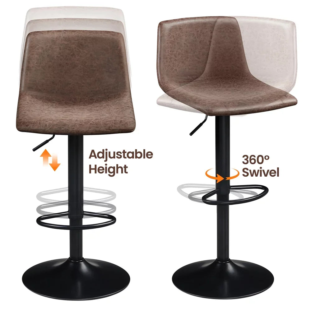 Magnus Lærdal Stol - 2 Simple Leather Nordic Bar Stools