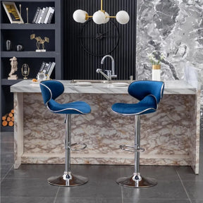 Magnhild Samtstol Högstol - 2 Luxury Nordic Bar Stool Set