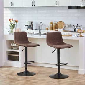 Magnus Lærdal Stol - 2 Simple Leather Nordic Bar Stools