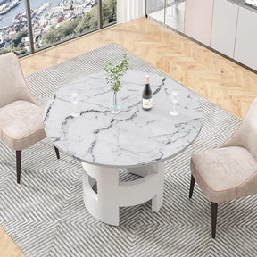 Hvitt Marmorhvelv Spisebord - Luxury Nordic Dining Table