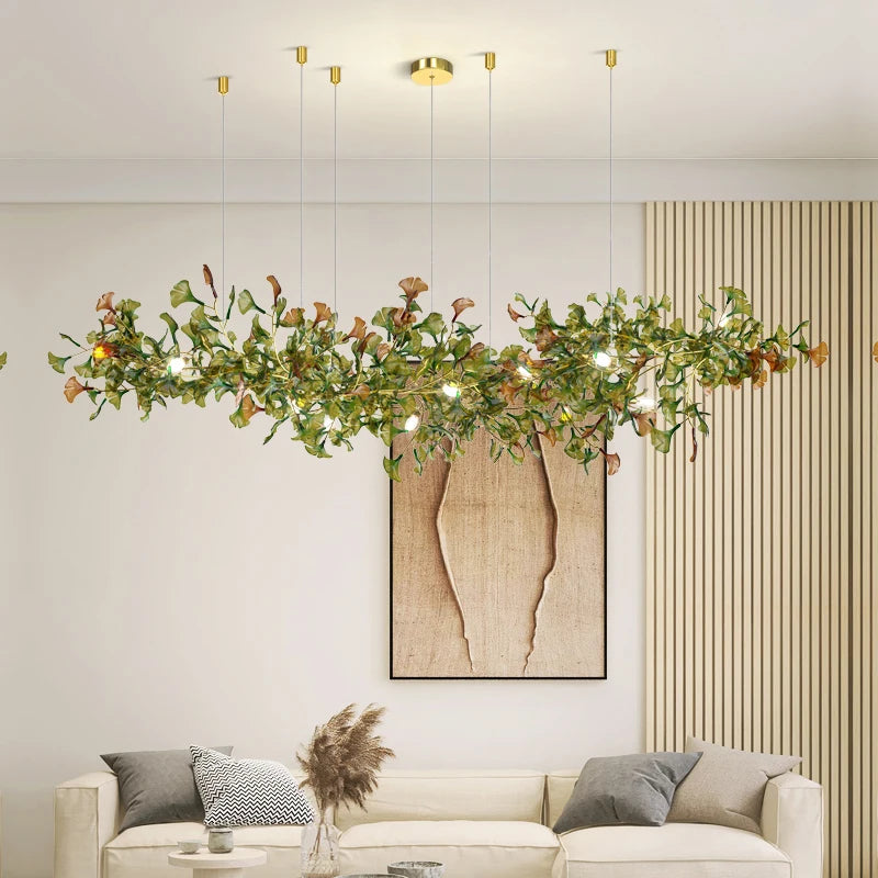 Grönskog Bladljus Lyxkrona - Luxury Nordic Green Leaf Chandelier