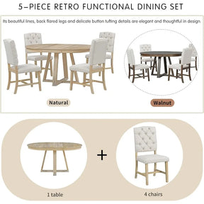 Skogstopp Møbel Sett - White Wood Nordic Dining Table Set