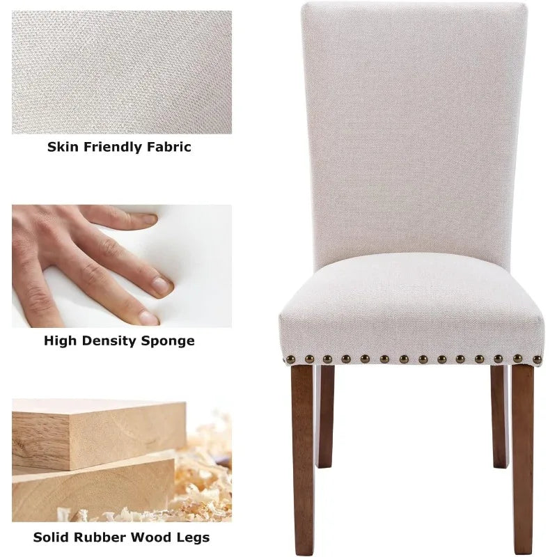 Sólhvítt Háleggstol - 4 Luxury Nordic Dining Chair Set