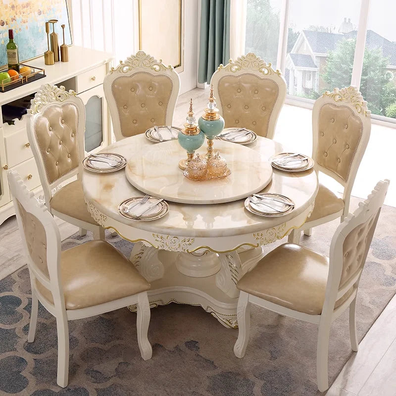 Snøhvitt Marmorprakt Spisebord - Luxury Nordic Dining Table
