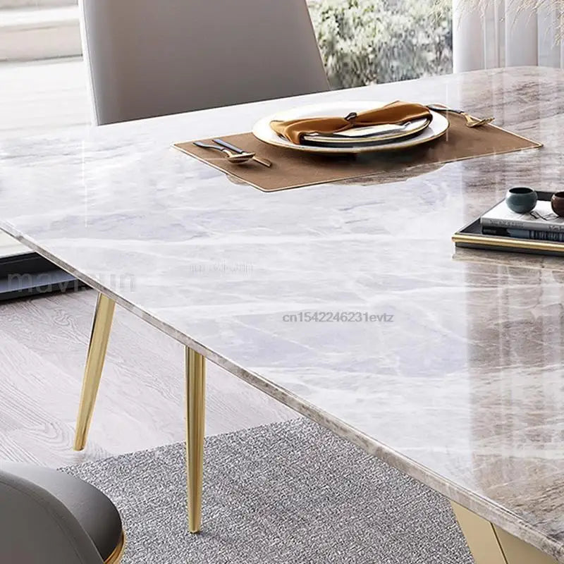 GullMarmor Bord - Luxury Nordic Dining Table Set