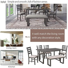 RenBord Sett - Nordic Dining Table Set With Bench