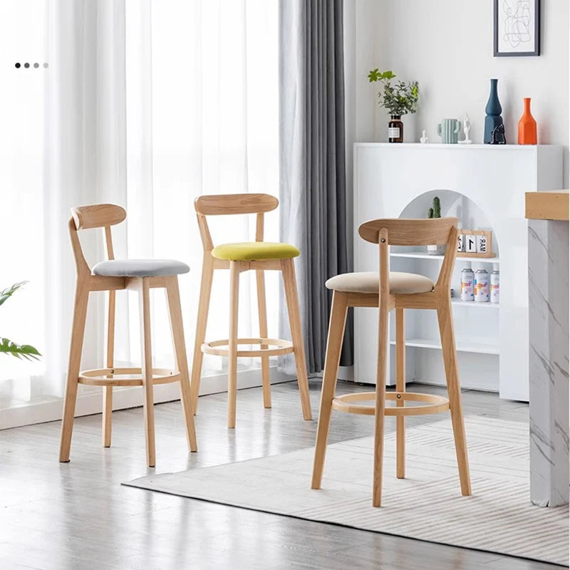 Leonardo Legno Elegante Heskriado - 2 Luxury Italian Wood Bar Stool Set