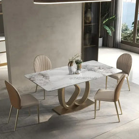 LussoMarmo Tavolo Elegante - Luxury Italian Dining Table Set