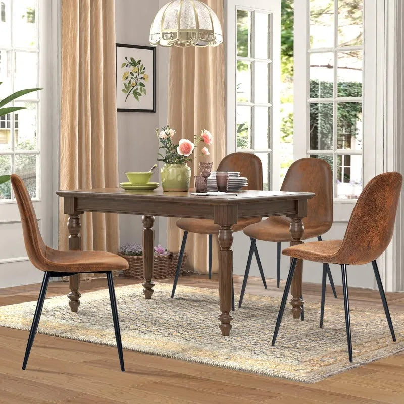 Astrid Hjartstol Veloura - 4 Luxury Nordic Dining Chairs Set