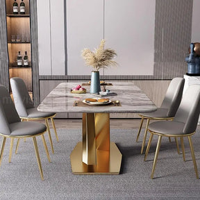 GullMarmor Bord - Luxury Nordic Dining Table Set